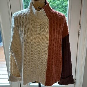 Lush sweater oversized brick combo small soft cowl neck